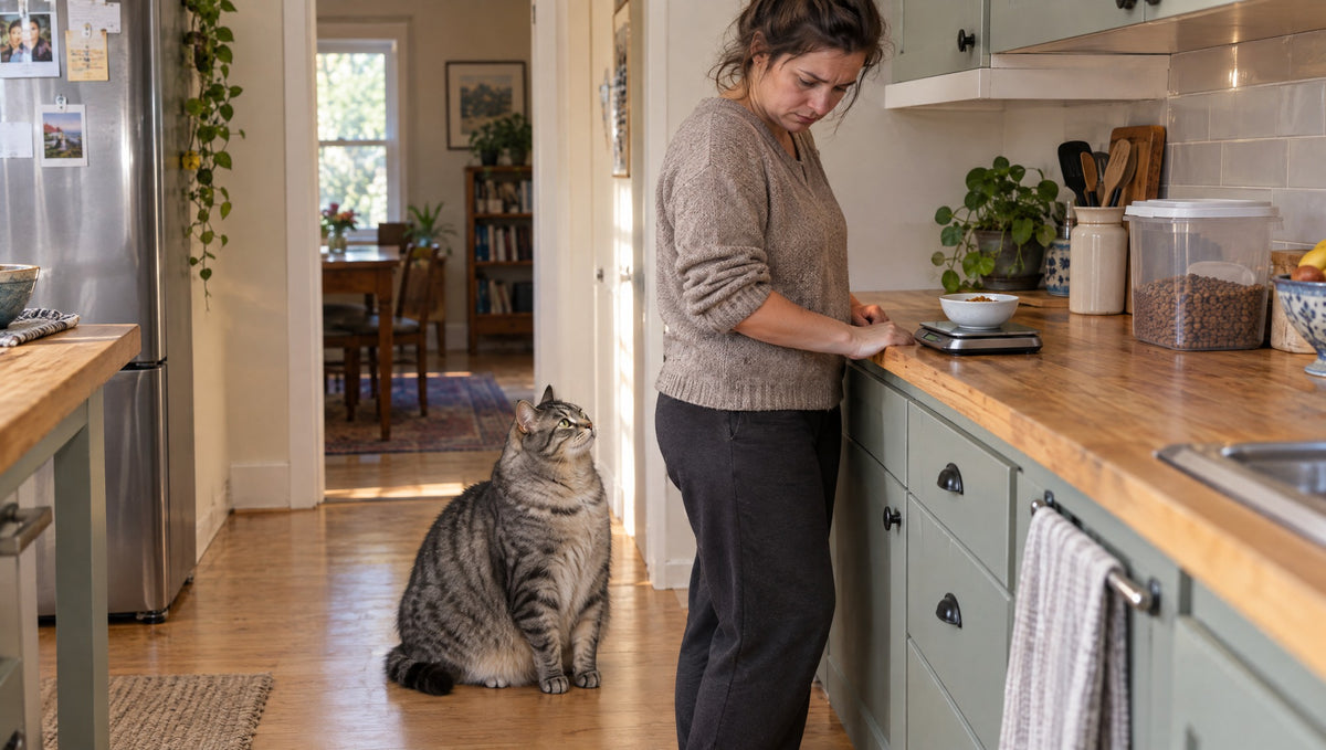 Owner holding her cat close