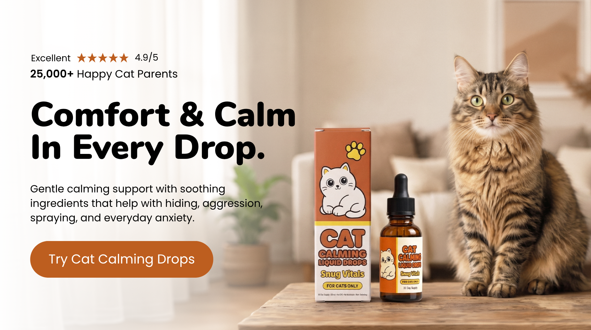 Comfort & Calm In Every Drop — SnugVitals Cat Calming Drops